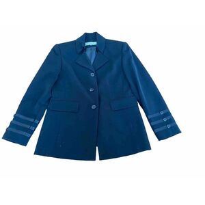 Travis Ayers Blazer Jacket Black 10P Satin Striped Sleeve